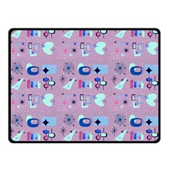 50s Diner Print Pink Double Sided Fleece Blanket (small)  by NerdySparkleGoth