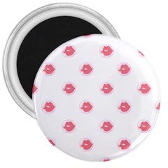 Lips Bubblegum Pattern 3  Magnets by Littlebird