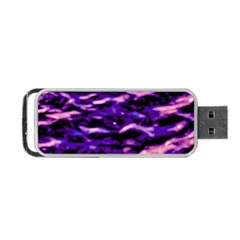 Purple  Waves Abstract Series No1 Portable Usb Flash (two Sides) by DimitriosArt