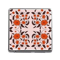 Floral Folk Damask Pattern  Memory Card Reader (square 5 Slot) by Eskimos