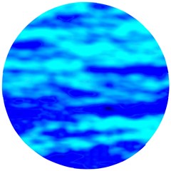 Blue Waves Abstract Series No12 Wooden Puzzle Round