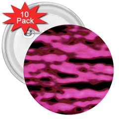 Pink  Waves Abstract Series No1 3  Buttons (10 Pack)  by DimitriosArt