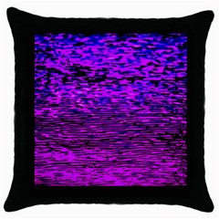 Magenta Waves Flow Series 2 Throw Pillow Case (black)