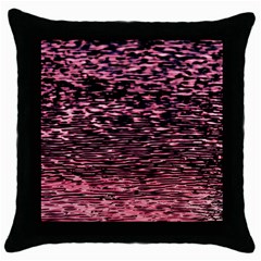 Pink  Waves Flow Series 11 Throw Pillow Case (black)