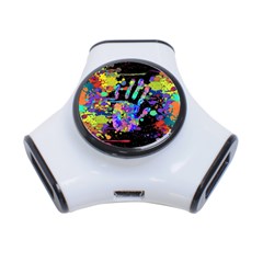 Crazy Multicolored Each Other Running Splashes Hand 1 3-port Usb Hub by EDDArt