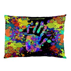 Crazy Multicolored Each Other Running Splashes Hand 1 Pillow Case (two Sides) by EDDArt