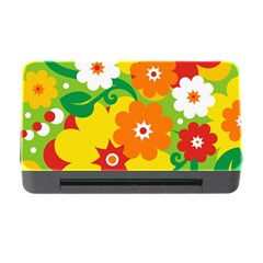 Flower Power Wallpaper Green Yellow Orange Red Memory Card Reader With Cf by EDDArt