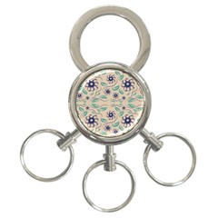 Folk Flowers Print Floral Pattern Ethnic Art 3-ring Key Chain by Eskimos