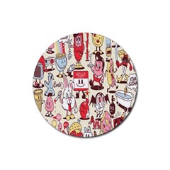 Retro Food Rubber Round Coaster (4 Pack) by Sparkle