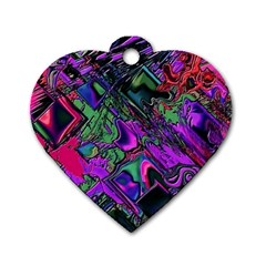 Neon Aquarium Dog Tag Heart (two Sides) by MRNStudios