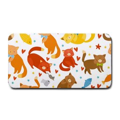 Seamless Pattern With Kittens White Background Medium Bar Mats