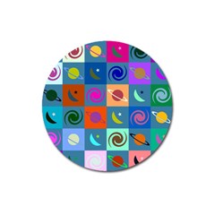 Space-pattern Multicolour Magnet 3  (round)