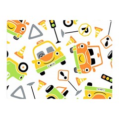 Seamless-pattern-vector-illustration-vehicles-cartoon Double Sided Flano Blanket (mini) 