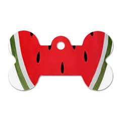 Watermelon Pillow Fluffy Dog Tag Bone (two Sides) by artworkshop