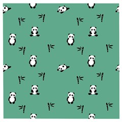 Pandas Pattern Wooden Puzzle Square by artworkshop