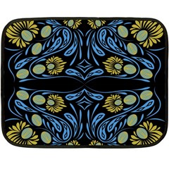 Folk Flowers Print Floral Pattern Ethnic Art Double Sided Fleece Blanket (mini)  by Eskimos