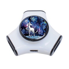 Unicorn Starry Night 3-port Usb Hub by Jancukart