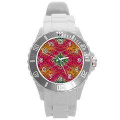 Cheetah Dreams Round Plastic Sport Watch (l) by Thespacecampers