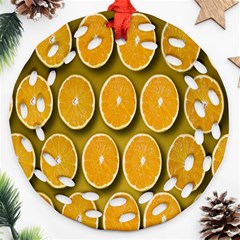 Oranges Slices  Pattern Ornament (round Filigree) by artworkshop