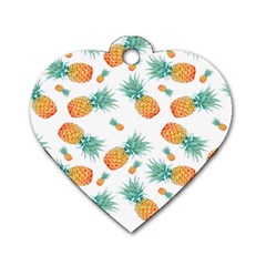 Pineapple Dog Tag Heart (one Side)