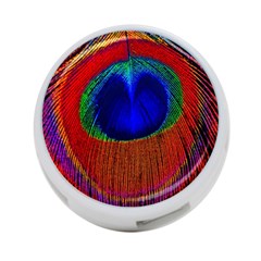 Peacock Plumage Fearher Bird Pattern 4-port Usb Hub (two Sides)