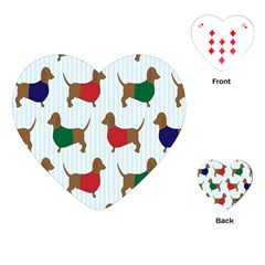 Dachshund Playing Cards Single Design (heart)