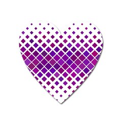 Pattern-box Purple White Heart Magnet