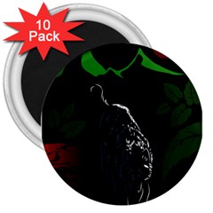 Nature Night Foliage Mountains 3  Magnets (10 Pack) 