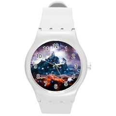 Artificial Intelligence Surreal Round Plastic Sport Watch (m)