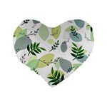 Leaves Foliage Pattern Abstract Standard 16  Premium Heart Shape Cushions Back