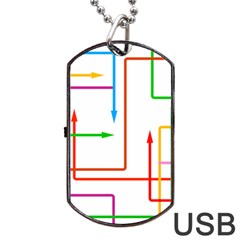 Arrows Direction Productionplanning Dog Tag Usb Flash (one Side)