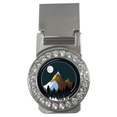 Mountains Forest Moon Stars View Money Clips (cz)  by Wegoenart