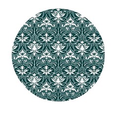 Green  Lace Decorative Ornament - Pattern 14th And 15th Century - Italy Vintage  Mini Round Pill Box by ConteMonfrey