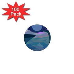 Landscapes Moon Stars Night 1  Mini Buttons (100 Pack)  by Wegoenart