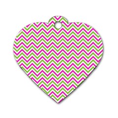 Mave,chevron,white,navi,purple Dog Tag Heart (two Sides)