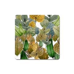 Illustration Sheet Autumn Color Drawing Square Magnet by Wegoenart