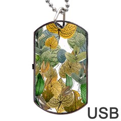 Illustration Sheet Autumn Color Drawing Dog Tag Usb Flash (two Sides)