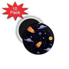 Cosmos Rocket Spaceships Ufo 1 75  Magnets (10 Pack)  by Wegoenart