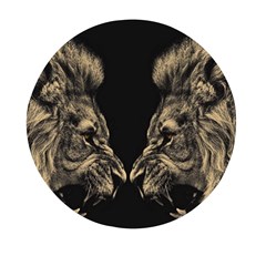 Animalsangry Male Lions Conflict Mini Round Pill Box (pack Of 5) by Jancukart