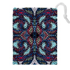 Blue Onn Burgundy Drawstring Pouch (5xl) by kaleidomarblingart