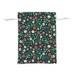 Flowering Branches Seamless Pattern Lightweight Drawstring Pouch (S) Front