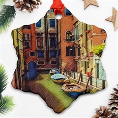 Venice Canals Art   Snowflake Ornament (two Sides) by ConteMonfrey