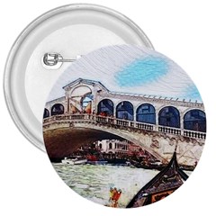 Lovely Gondola Ride - Venetian Bridge 3  Buttons by ConteMonfrey