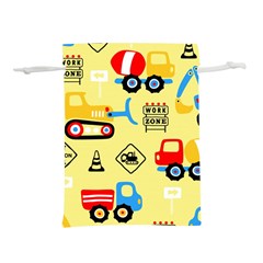 Seamless Pattern Vector Industrial Vehicle Cartoon Lightweight Drawstring Pouch (m)