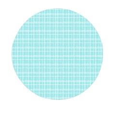 Turquoise Small Plaids Lines Mini Round Pill Box (pack Of 5) by ConteMonfrey