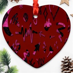 Doodles Maroon Ornament (heart)