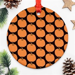 Black And Orange Pumpkin Ornament (round) by ConteMonfrey