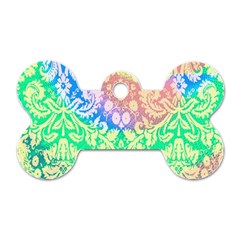 Hippie Fabric Background Tie Dye Dog Tag Bone (two Sides) by Ravend