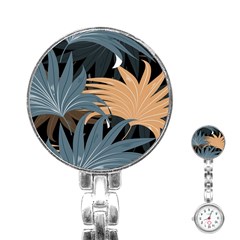 Leaves Background Digital Paper Stainless Steel Nurses Watch