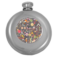 Illustration Shape Tribal Pattern Round Round Hip Flask (5 Oz)